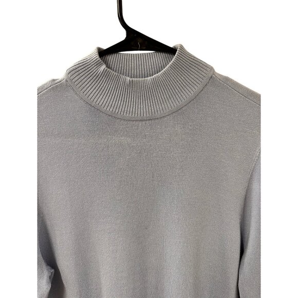 🍒 2/$20 🍒 Light Blue Chico's Mock Turtleneck Sweater sz L - Picture 3 of 7